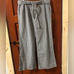 J.Crew Womens Pants City Fit Straight Leg size 6 Gray Linen Cotton Blend